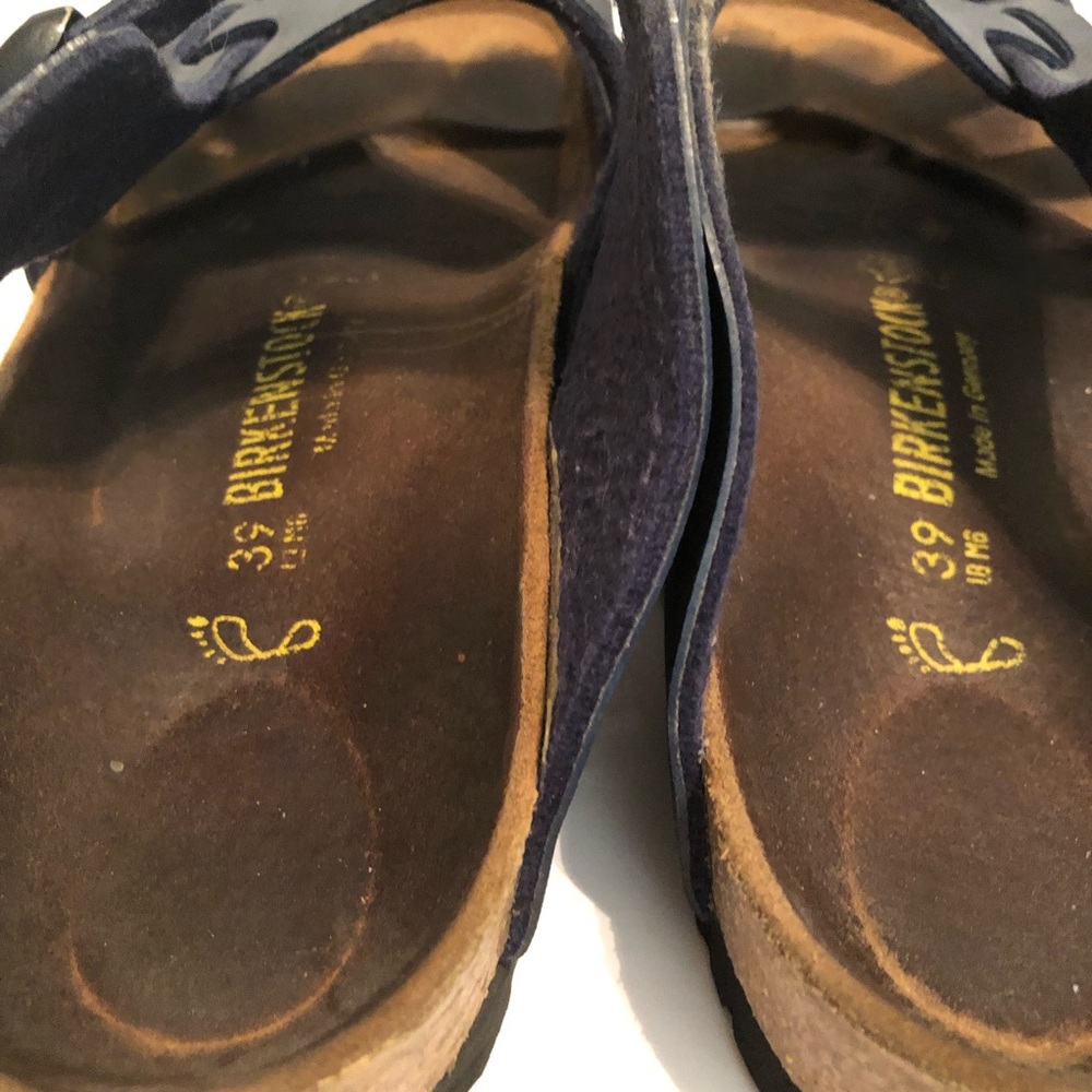Birkenstock PISA Blue Strap Shoe Sz 39 Sz 8 Women Summer Trend Footbed Sandals - Picture 8 of 8